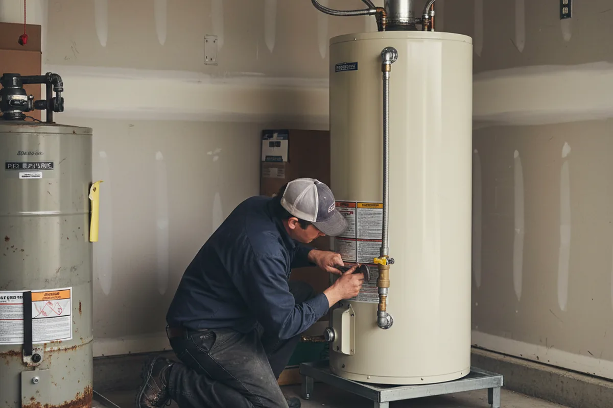 Water heater and shutoff valve replacement in New Boston